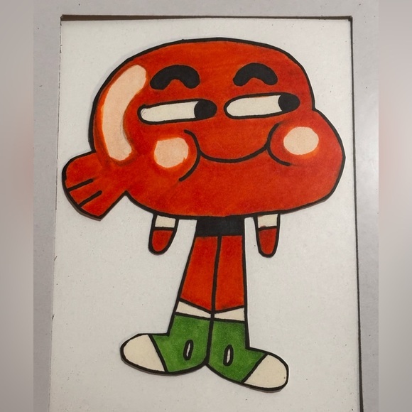 5X7 DARWIN ORANGE FISH ORIGINAL ARTWORK - Picture 2 of 4